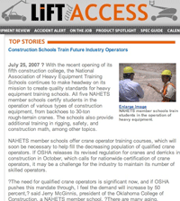 Lift and Access Article on NAHETS